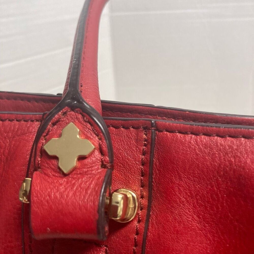 ANTONIO MELANI Women’s Red Leather‎ Tote Handbag Work Computer Bag 13.5X5X11.5 - Picture 6 of 12